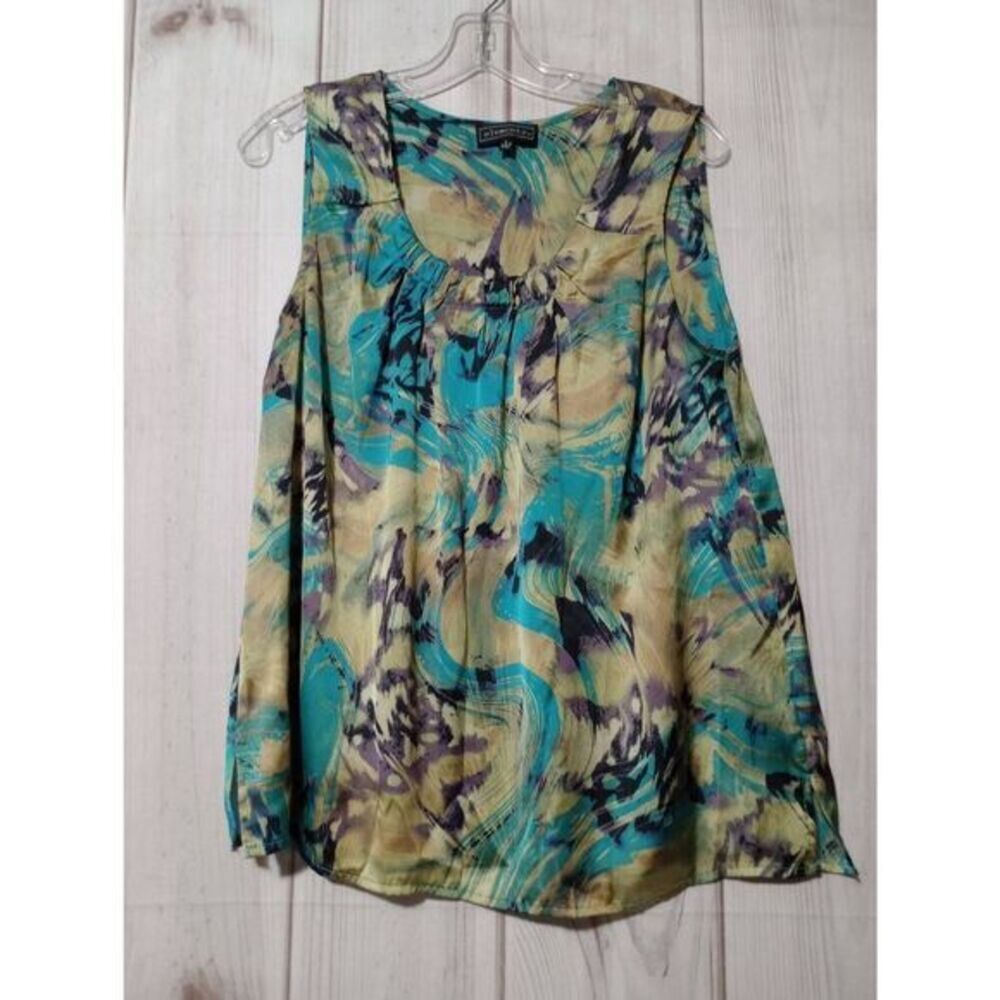 Elementz Abstract Print Sleeveless Blouse Top Women's Size‎ L